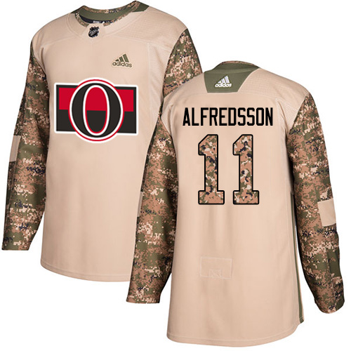 Adidas Senators #11 Daniel Alfredsson Camo Authentic Veterans Day Stitched Youth NHL Jersey - Click Image to Close